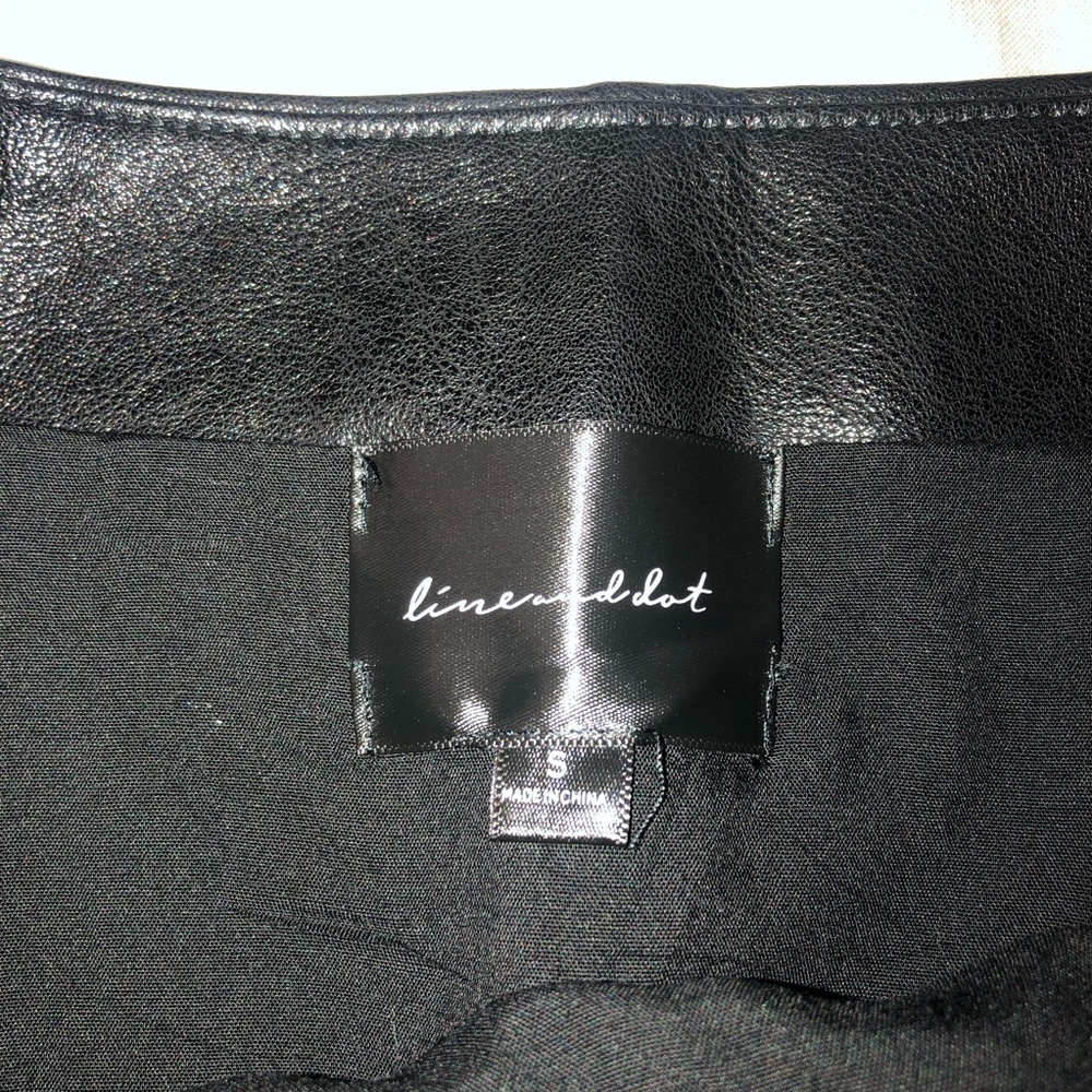 Line and Dot Vegan Leather Mika Asymmetrical Mini Skirt - Picture 3 of 5